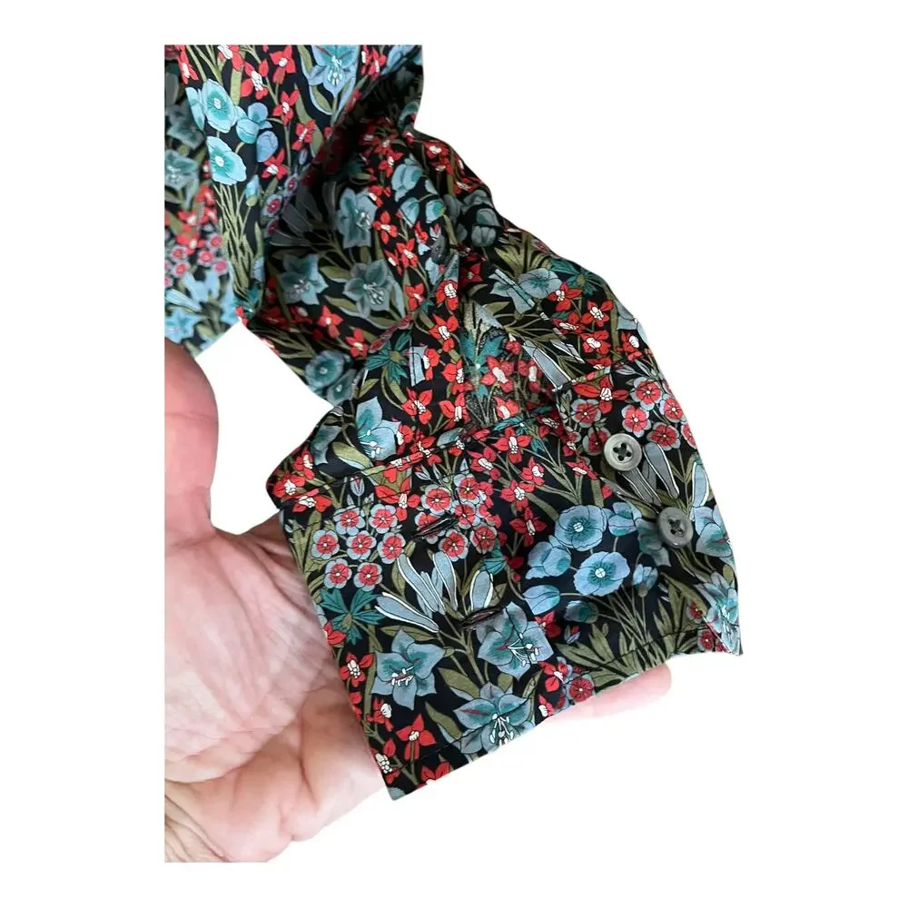 J Crew Liberty Fabric Primrose Floral Button Down Shirt Size 0